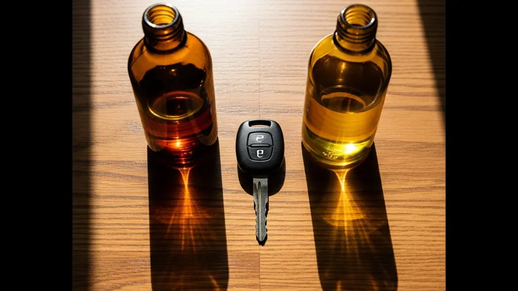 Comparaison visuelle entre huile CBD Full Spectrum et Broad Spectrum pour conducteurs