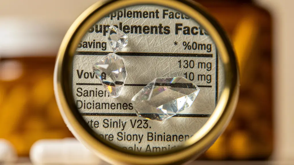 Analyse détaillée d'une composition de complément CBD avec loupe grossissante