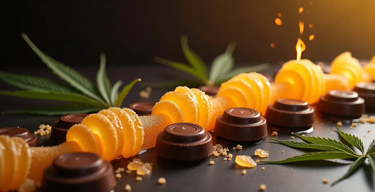 Représentation visuelle de l'interaction métabolique entre le sucre et le CBD