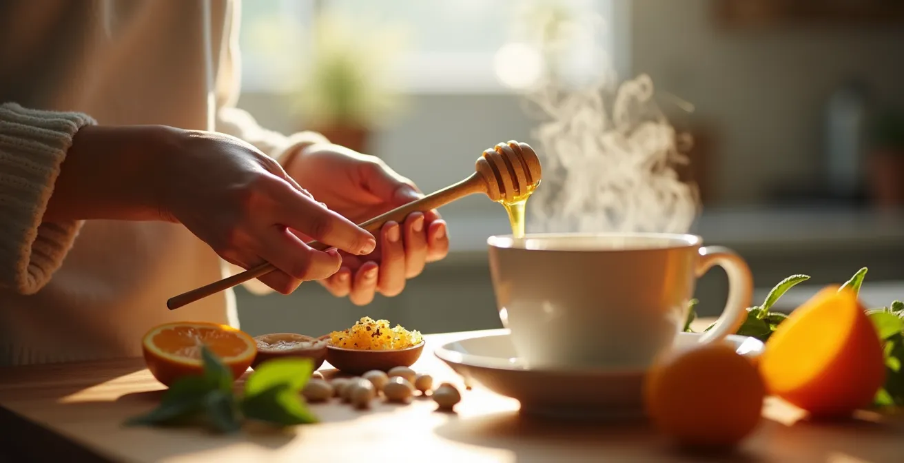 Routine matinale de compléments alimentaires avec CBD et vitamines