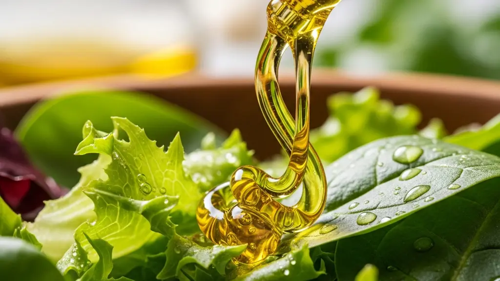 Préparation d'une vinaigrette au CBD avec huile de chanvre et légumes frais